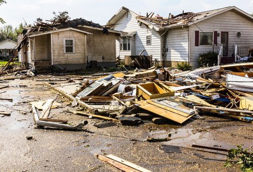 Kokomo, US - August 24, 2016: Several EF3 tornadoes touched down in a residential neighborhood causing millions of dollars in damage. This is the second time in three years this area has been hit by tornadoes 44